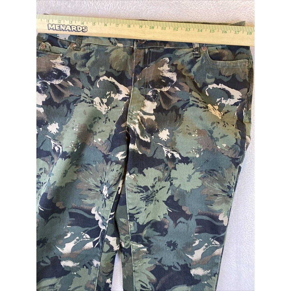 Denim 24/7 Floral Camo Jeans Women's 14w green - Picture 3 of 9